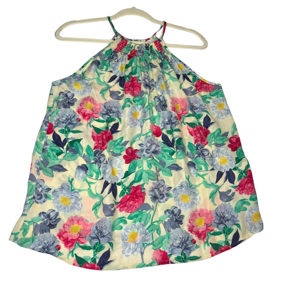 Joie Esmee Green Pink Floral Silk Halter Top XS Multi Color Tank Top Sleeveless - Picture 1 of 10